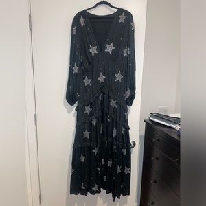 Nasty Gal Plus Star Tiered Plunge Maxi Dress